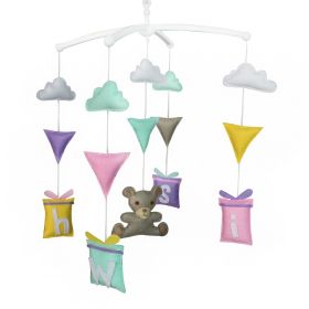 Best Wishes Bears Toys Baby Crib Mobile Infant Room Nursery Decor Hanging Musical Mobile Crib Toy