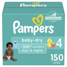 Pampers Baby Dry Extra Protection Diapers, Size 4, 150 Count