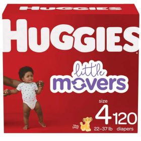 Huggies Little Movers Wetness Indicator Hypoallergenic Diapers Size 4;  Count 120