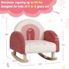 Kids Rocking Chair Children Velvet Upholstered Sofa with Solid Wood Legs