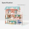 Modern Wooden Dollhouse for Kids; Birthday Presents for Toddler 3+