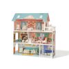 Modern Wooden Dollhouse for Kids; Birthday Presents for Toddler 3+