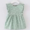 Green Floral Baby Girl Sleeveless Princess Smock Eating Inner Waterproof Kids Bibs Painting Apron