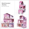 Robud Victoria Wooden Dollhouse for Kids with 24pcs Furniture Preschool Toy