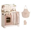 Robud Kids Play Kitchen Set,Rustic Wooden Pretend Play Kitchen for Toddlers 3+