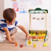 Wooden Farmers Market Stand Fruit Stall, Toy Grocery Store Set for Kids