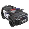 12V Kid Ride on Police Car with Parental Remote Control, Battery Powered Electric Truck with Siren, Flashing Lights,Music, Spring Suspension, Black