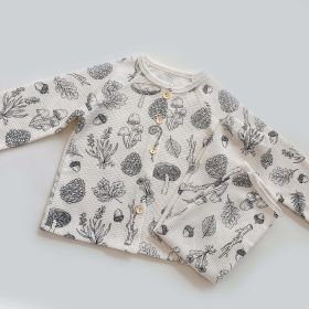 Children's Printed Home Pajama Set (Option: Botanical Garden-100cm)