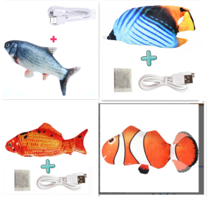 Electric Funny Cat Simulation Fish Beating Usb Jumping Cat Toy (Option: Set I)