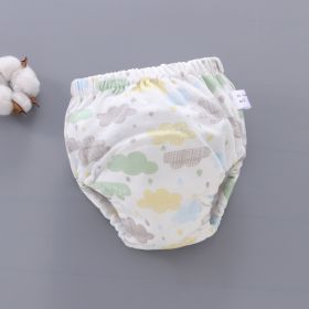 Baby Training Pants Washable 6-layer Gauze Diaper Cover (Option: Light Green Cloud-S Code-5PCS)