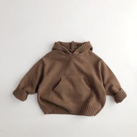 Children's Hoodie Retro Casual Sweater (Option: Brown-90cm)