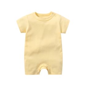 Baby Summer Short Sleeve Boxer Jumpsuit (Option: Yellow-59cm)