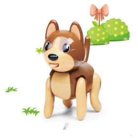 Sucking cat pet wolf electric small pet children toy (Option: Brown dog)