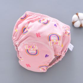 Baby Training Pants Washable 6-layer Gauze Diaper Cover (Option: Pink Headphones-L Code-5PCS)