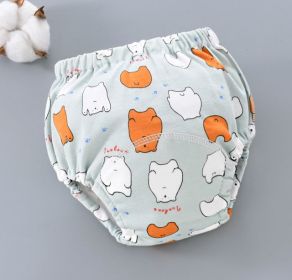 Baby Training Pants Washable 6-layer Gauze Diaper Cover (Option: Gray Bottom Fat Bear-L Code-5PCS)