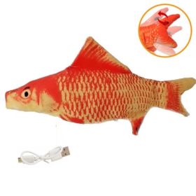 Electric Funny Cat Simulation Fish Beating Usb Jumping Cat Toy (Option: Red fish)