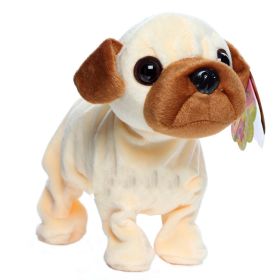 Voice Control Plush Mechanical Dog Doll (Color: Beige)