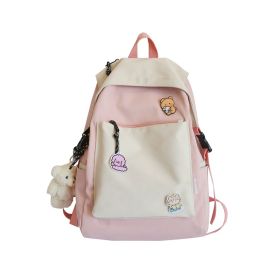 Schoolbag Female New Korean Version Of The Trend Of College Style Ins Girl Backpack Japanese Junior High School Student Backpack (Color: Pink)