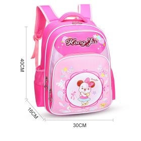 Lowing Negative Ridge Lightening Cartoon School Bag (Color: Pink)