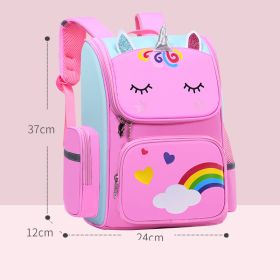 Childrens School Bags Primary School Students Grades 1 to 6 Printing (Option: Pink-Small)