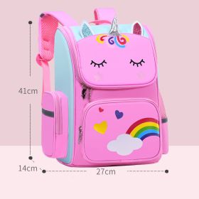 Childrens School Bags Primary School Students Grades 1 to 6 Printing (Option: Pink-large)