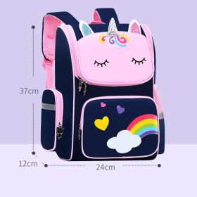 Childrens School Bags Primary School Students Grades 1 to 6 Printing (Option: sapphire-Small)