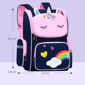 Childrens School Bags Primary School Students Grades 1 to 6 Printing (Option: sapphire-large)