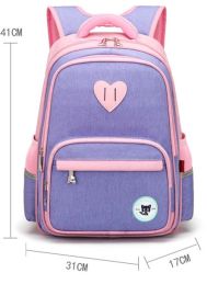 Seven Star Fox Primary School Boys and Girls Children's School Bags Grade Sixteen School Bag Backpack Custom Printed Logo (Option: Purple-Large)