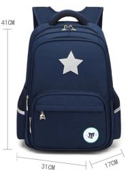 Seven Star Fox Primary School Boys and Girls Children's School Bags Grade Sixteen School Bag Backpack Custom Printed Logo (Option: Blue-large)