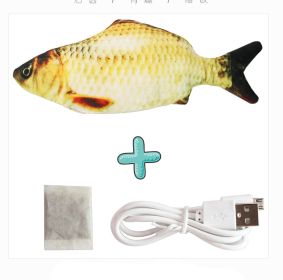 Electric Funny Cat Simulation Fish Beating Usb Jumping Cat Toy (Option: Grass carp with fish food)