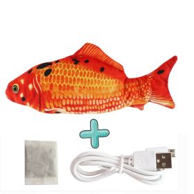 Electric Funny Cat Simulation Fish Beating Usb Jumping Cat Toy (Option: Red carp with fish food)