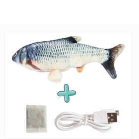 Electric Funny Cat Simulation Fish Beating Usb Jumping Cat Toy (Option: Crucian with fish food)