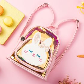 Summer New Spot Kindergarten School Bag Colorful Transparent Laser Cute Cartoon Rabbit Children Backpack (Option: Shy Bunny-18x10x20cm)