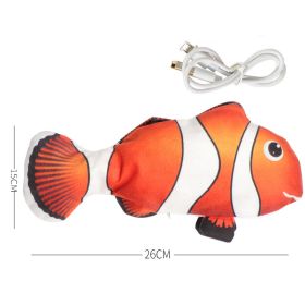 Simulation Fish Toy, Electric Cat Toy, Usb Charging, Beating Fish Plush Toy (Option: Clownfish)