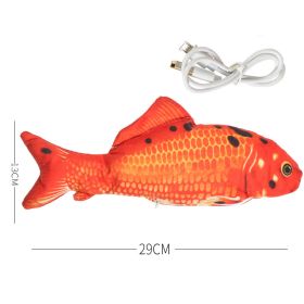 Simulation Fish Toy, Electric Cat Toy, Usb Charging, Beating Fish Plush Toy (Option: Red carp)