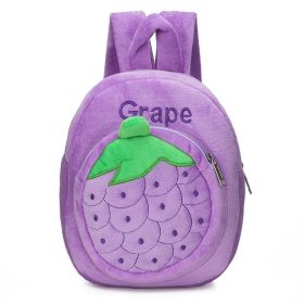 Plush Leisure Double Shoulder Kindergarten School Bag (Option: Grape)