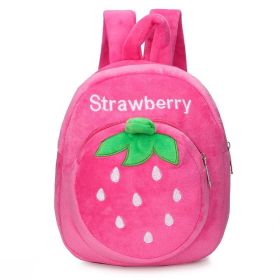 Plush Leisure Double Shoulder Kindergarten School Bag (Option: Strawberry)