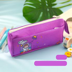 Multi-Purpose Large-Capacity Canvas Pencil Case Cute (Option: L)