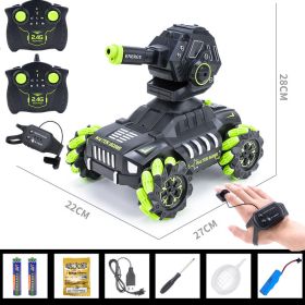 The Remote Control Tank Toy Car Can Be Charged By Launching Water Bombs (Option: Green-B)