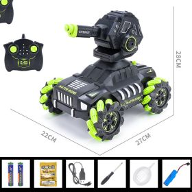 The Remote Control Tank Toy Car Can Be Charged By Launching Water Bombs (Option: Green-A)