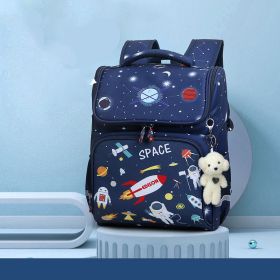 Space Boys School Backpack (Option: Blue-S)