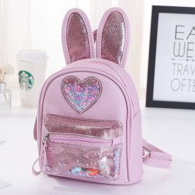 New Children's Backpack Fashion Sequins Cute Rabbit Mini Backpack Leisure Outing Kindergarten Schoolbag Female Spot (Color: Purple)