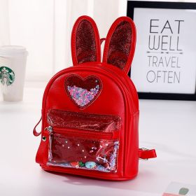 New Children's Backpack Fashion Sequins Cute Rabbit Mini Backpack Leisure Outing Kindergarten Schoolbag Female Spot (Color: Grey)