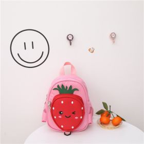 New Korean Children's Backpack Cartoon Dinosaur Boys And Girls Small School Bag Kindergarten Anti-Lost Backpack (Color: Pink)