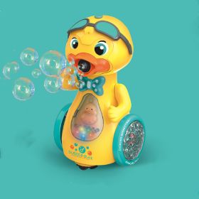 Electric Cartoon Bubble Toy Universal Wheel With Light And Sound Effect Children's Outdoor Indoor Parent-child Toy Gift (Option: Yellow duck)