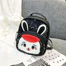 Cute Princess Girl Small Class Girl Backpack (Color: Black)