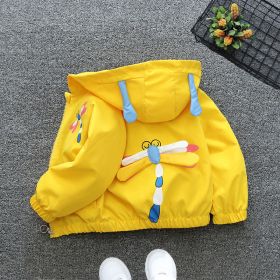 Kids' Fashion Hooded Zip Jacket (Option: Dragonfly coat yellow-80cm)