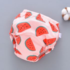 Baby Training Pants Washable 6-layer Gauze Diaper Cover (Option: Light Pink Red Watermelon-M Code-5PCS)