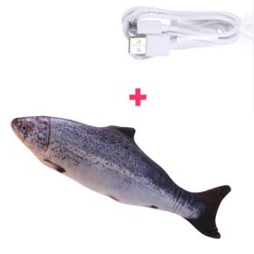 Electric Funny Cat Simulation Fish Beating Usb Jumping Cat Toy (Option: Salmon)