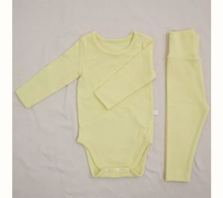 Children's Clothing Spring Baby Jumpsuit High Waist Belly Protection Pants Suit (Option: Goose Yellow-73CM)